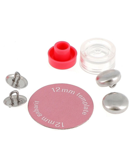 Doos met 7 knopen om te bekleden met Bohin plaatsingsgereedschap - 12 mm