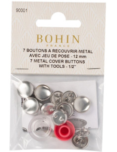 Doos met 6 knopen om te bekleden met Bohin plaatsingsgereedschap - 15 mm