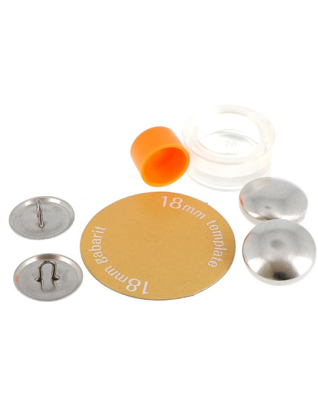 Doos met 5 knopen om te bekleden met Bohin plaatsingsgereedschap - 18 mm