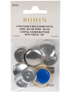 Doos met 4 knopen om te bekleden met Bohin bevestigingsgereedschap - 22 mm
