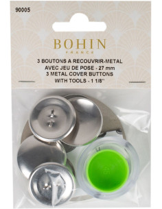 Doos met 3 knopen om te bekleden met Bohin plaatsingsgereedschap - 27 mm