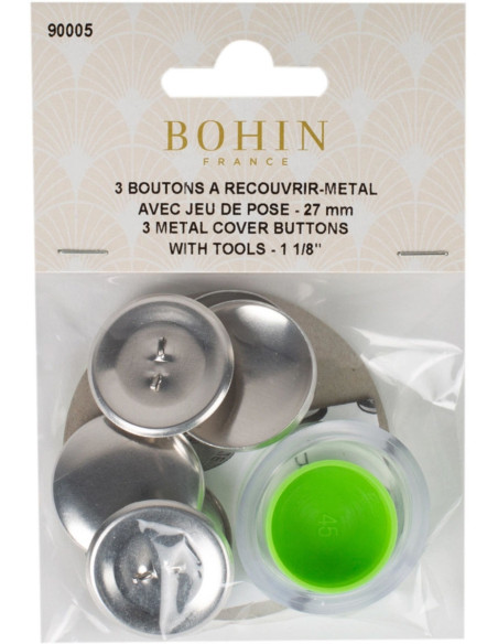 Doos met 3 knopen om te bekleden met Bohin plaatsingsgereedschap - 27 mm