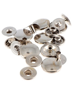 Doos met 8 naadloze drukknopen voor zware stoffen 14 mm Bohin - Zilver 2