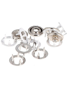 Doos met 10 naadloze jersey drukknopen met kap 10 mm Bohin - Wit 2