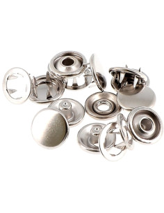 Doos met 8 naadloze jersey drukknopen 10 mm Bohin - Zilver 2