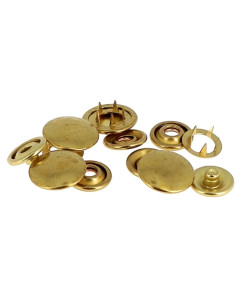 Doos met 8 naadloze jersey drukknopen 12 mm Bohin - Goudkleurig 2