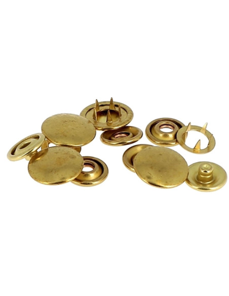 Doos met 8 naadloze jersey drukknopen 12 mm Bohin - Goudkleurig