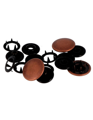 Doos met 8 naadloze jersey drukknopen 12 mm Bohin - Koper