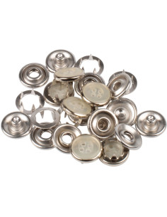 Doos met 6 naadloze jersey drukknopen 12 mm Bohin - Parelmoer 2