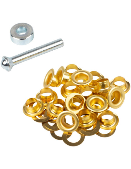 Doos 20 nestelringen 8 mm met ringen en plaatsingsset Bohin - Goudkleurig