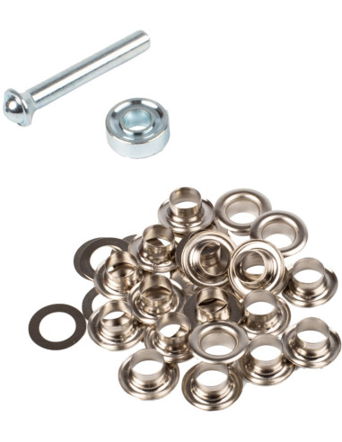 Doos 20 nestelringen 8 mm met ringen en plaatsingsset Bohin - Zilver