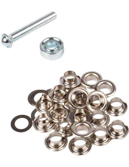 Doos 20 nestelringen 8 mm met ringen en plaatsingsset Bohin - Zilver