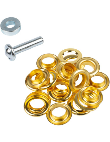 Doos 10 nestelringen 14 mm met ringen en plaatsingsset Bohin - Goud