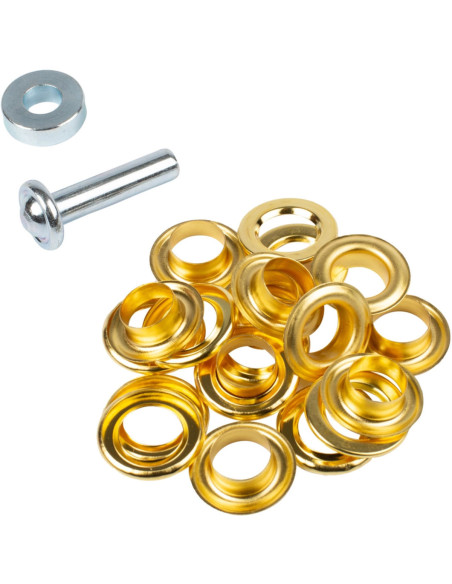 Doos 10 nestelringen 14 mm met ringen en plaatsingsset Bohin - Goud