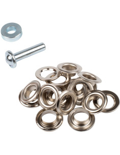 Doos 10 nestelringen 14 mm met ringen en plaatsingsset Bohin - Zilver 2