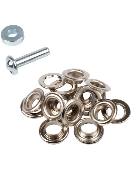 Doos 10 nestelringen 14 mm met ringen en plaatsingsset Bohin - Zilver