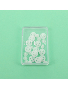 Witte magische knopen voor overhemden Bohin