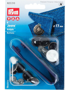 Doos met 8 jeansknopen 17mm