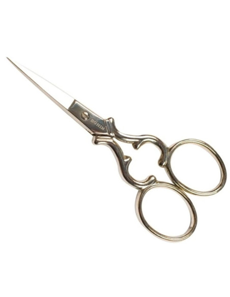 Zilverkleurige hartvormige borduurschaar Bohin 9 cm