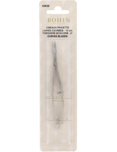 Borduurschaar pincet gebogen bladen 13 cm Bohin 2