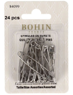 Kaart met 24 veiligheidsspelden assortiment Bohin