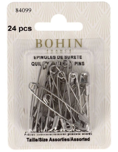 Kaart met 24 veiligheidsspelden assortiment Bohin