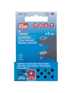 Navulling van 20 jersey drukknopen 8 mm Zilver