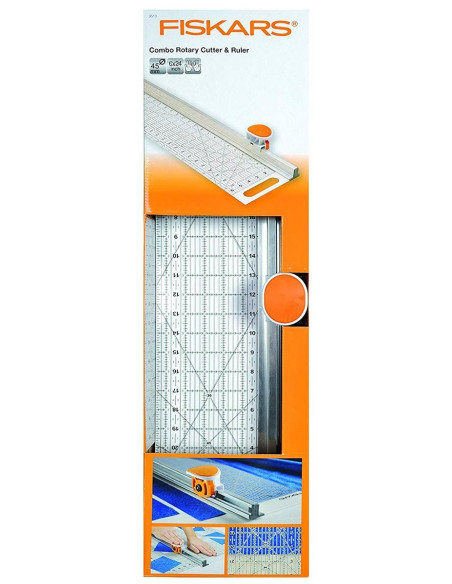 Fiskars gecombineerde roterende snijder & liniaal 6" x 24"