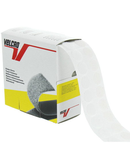 Doos met 200 zelfklevende witte VELCRO® Brand rondjes