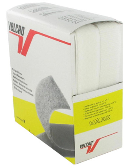 VELCRO® Merk zelfklevend wit 20 mm breed doos van 5 meter