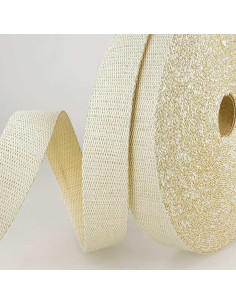 Lurex tasriem - Ecru en goud 2
