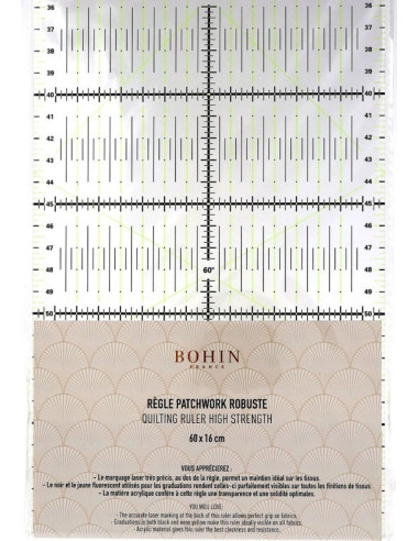 Bohin patchwork liniaal 16 x 60 cm