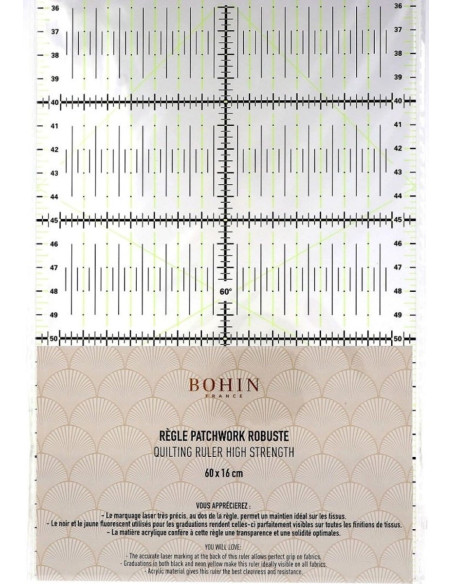 Bohin patchwork liniaal 16 x 60 cm