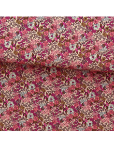 Fantasie viscose stof - Souzza roze en perzik