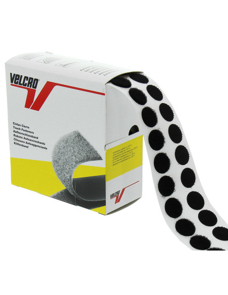 Doos met 200 zelfklevende zwarte VELCRO® Brand rondjes
