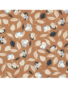 Fantasie viscose stof - Bruin en blauw film 2