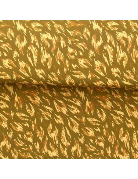 Fantasie viscose stof - Monique groen en geel