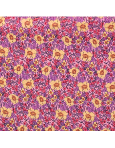 Fantasie viscose stof - Julissa paars en oranje 2