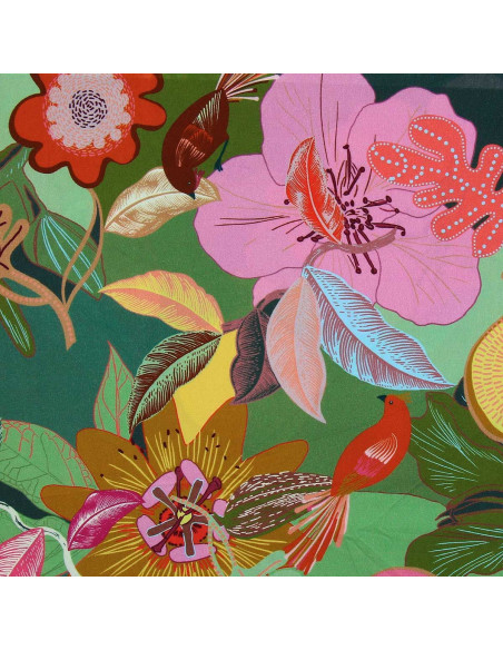 Fantasie viscose stof - Xodius groen en roze