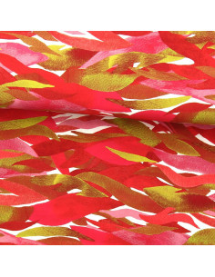 Fantasie viscose stof - Kiyo rood en roze