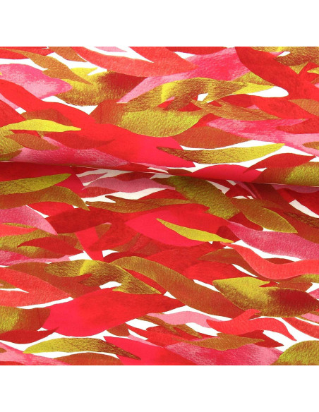 Fantasie viscose stof - Kiyo rood en roze