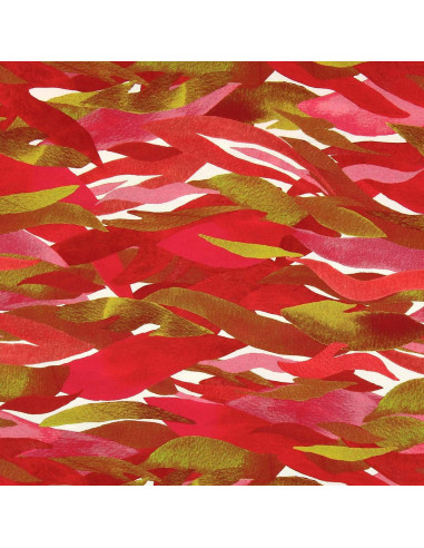 Fantasie viscose stof - Kiyo rood en roze