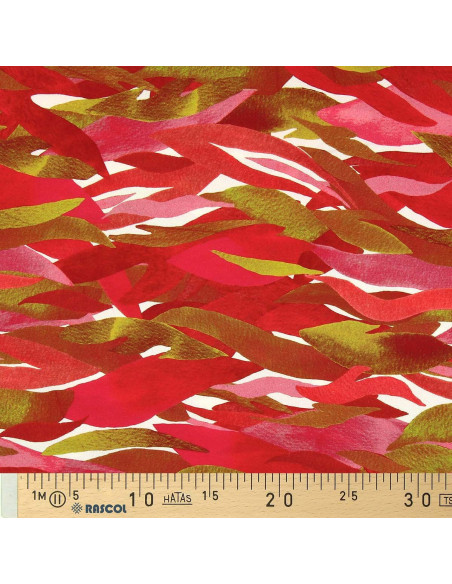 Fantasie viscose stof - Kiyo rood en roze