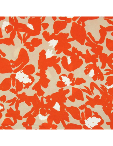 Fantasie viscose stof - Boti beige en oranje