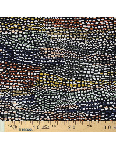 Fantasie viscose stof - Zwarte en bruine cobra