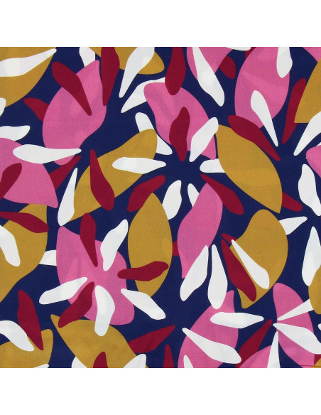 Fantasie viscose stof - Patoche blauw en roze