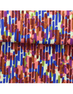 Fantasie viscose stof - Noham blauw en roze