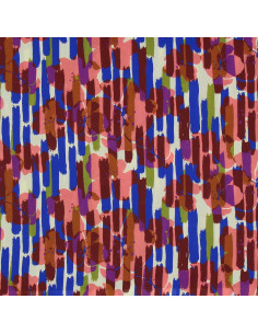 Fantasie viscose stof - Noham blauw en roze 2