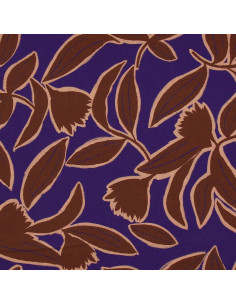 Fantasie viscose stof - Kera blauw en bruin 2