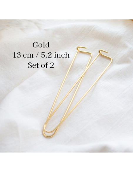 Set van 2 gouden stekenhouders voor breien 13 cm